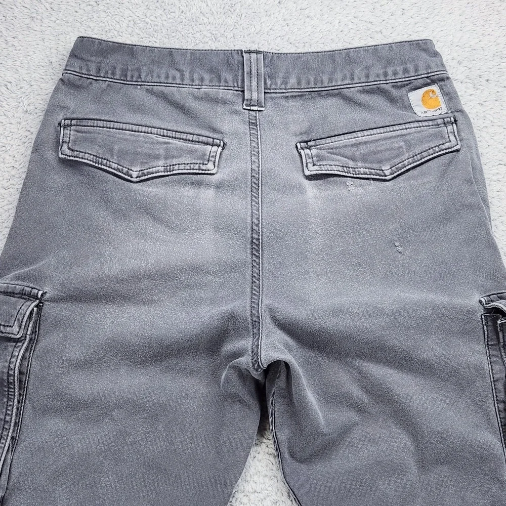 Carhartt Rugged Flex Pants Mens 30x32 Gray Relaxed Fit Canvas Cargo Workwear